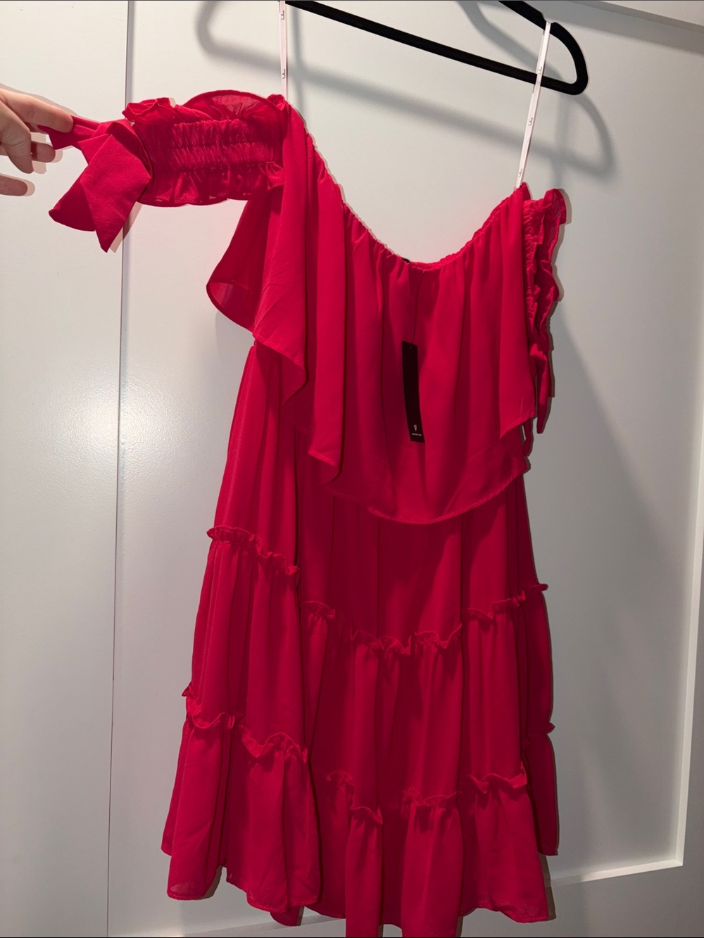 Lulus Off-Shoulder Ruffle Summer Dress - Magenta